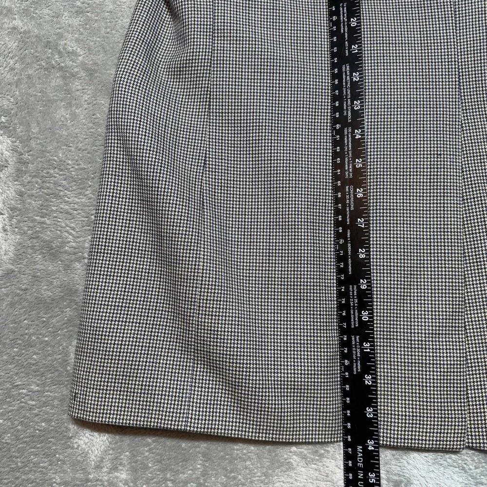 Stafford 46L Houndstooth Sport Coat 100%‎ Pure New Wool Gray Blue Blazer 46 Long